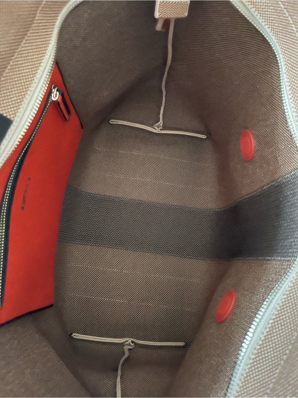Rothy’s classic Tote Bag with Red Straps and Stripe - Picture 14 of 16